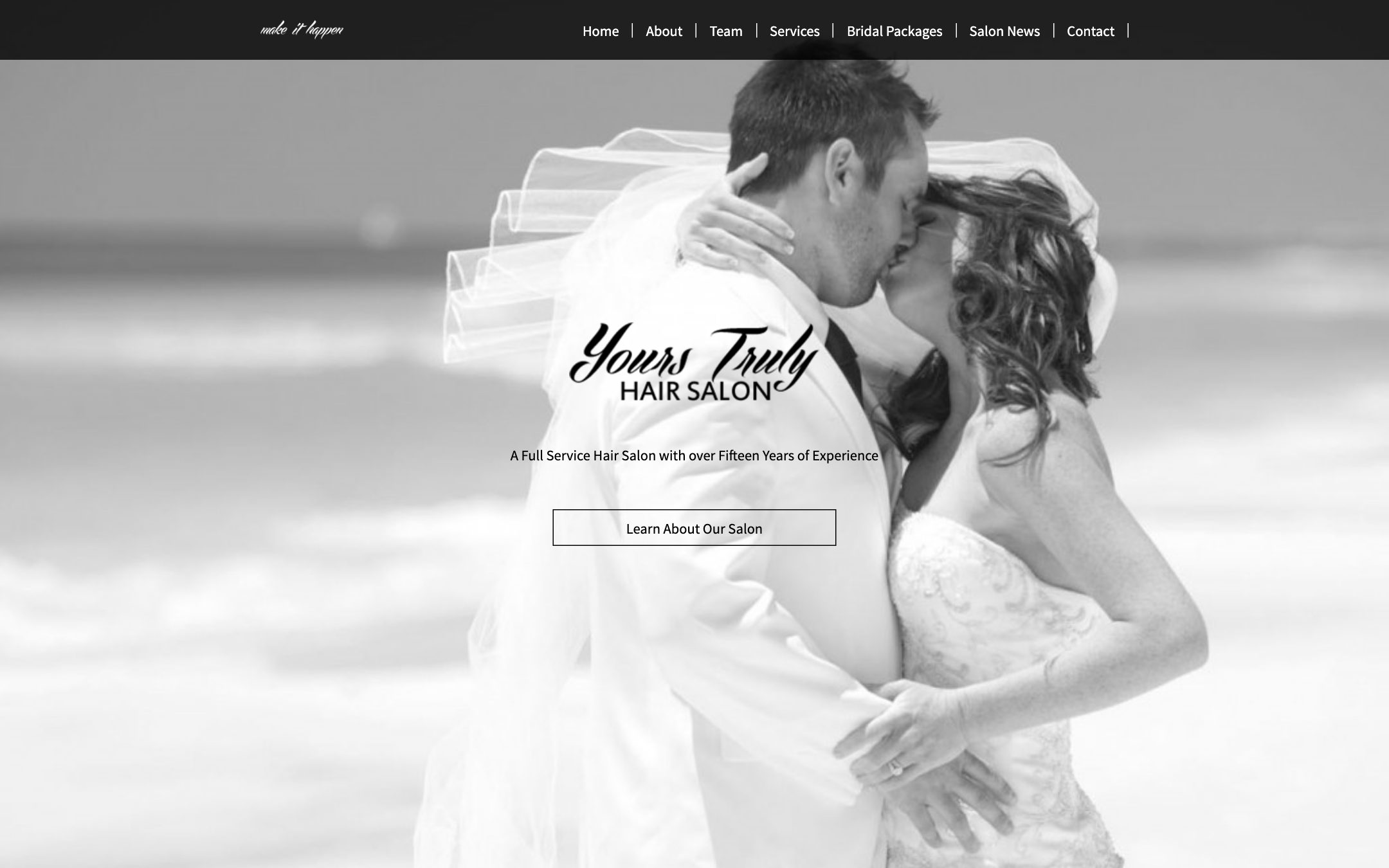 Current Yours Truly Hair Salon website